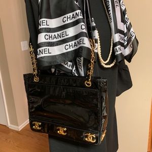 Chanel Triple CC Logo Patent Shoulder Bag